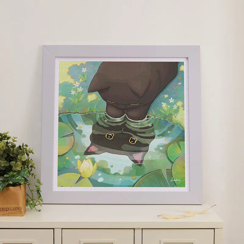 900 pieces - Kitten's Reflection, Pond