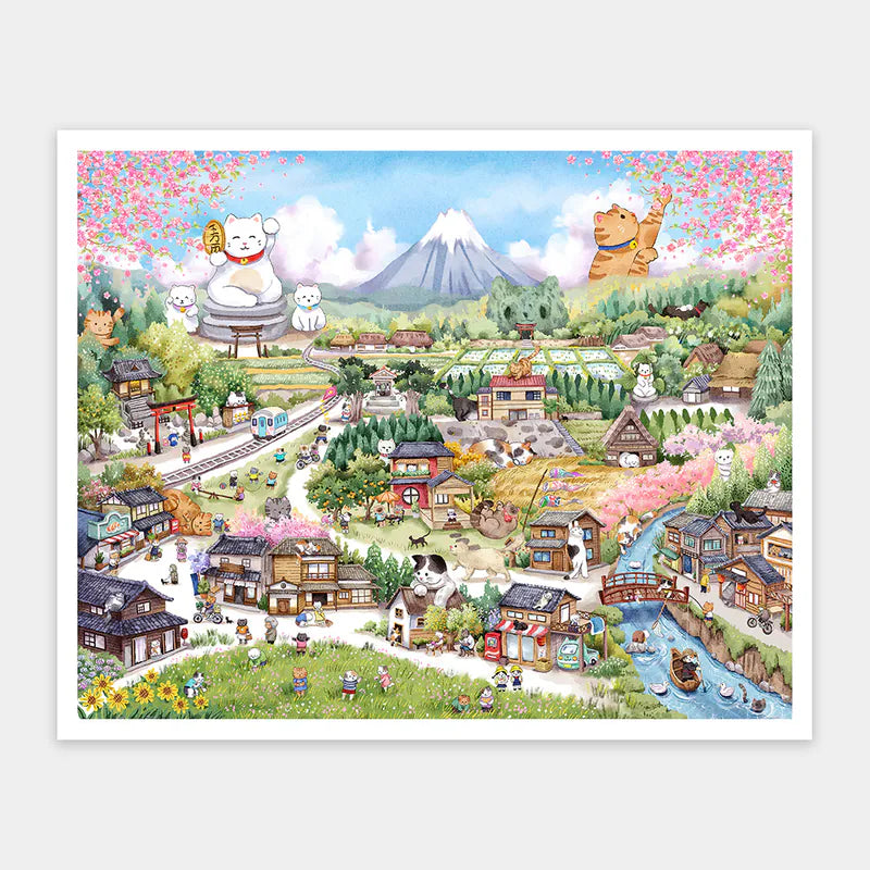 2000 pieces - Fortune Cat Village