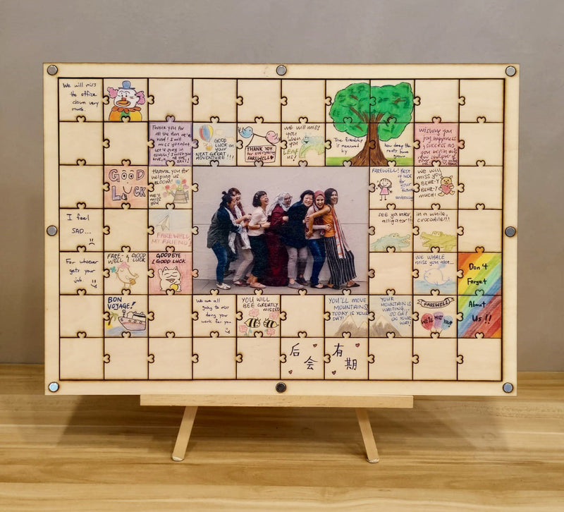 Magnetic Framed Wood Guestbook Puzzle