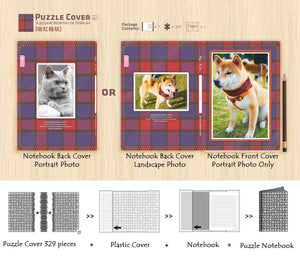 Customise Puzzle Notebook Cover_Checker (Red, Purple, Blue)