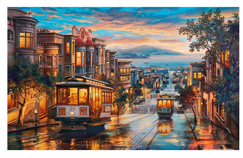 1000 pieces - Evgeny Lushpin - Cable Car Heavens