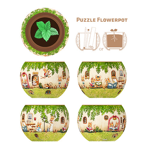 K1023 Pintoo Happy Reading Flowerpot Jigsaw Puzzle