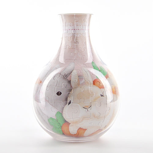 Puzzle In A Bottle (128 pieces) - Lovely Rabbits